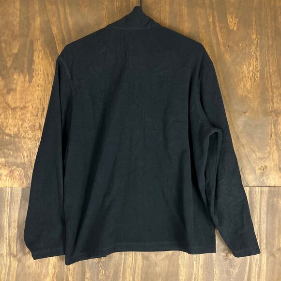 Eddie Bauer Mens Sweatshirt Black Fleece 1/4 Zip Outdoor Long Sleeve Large - Picture 10 of 12